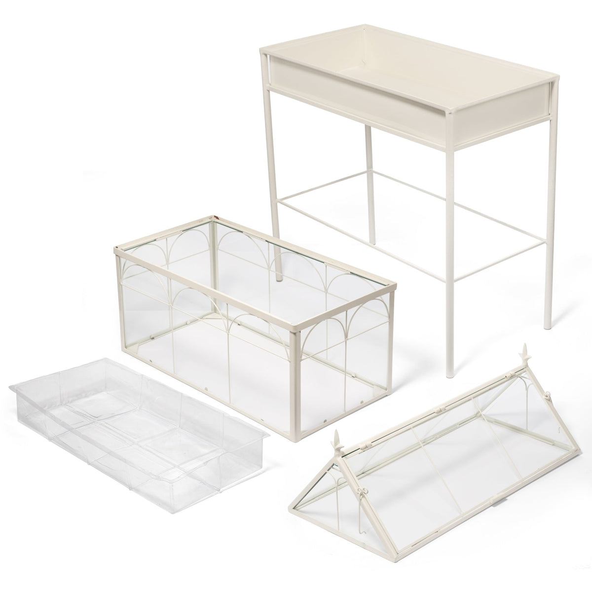 H Potter Large Square Freestanding Wardian Case Terrarium