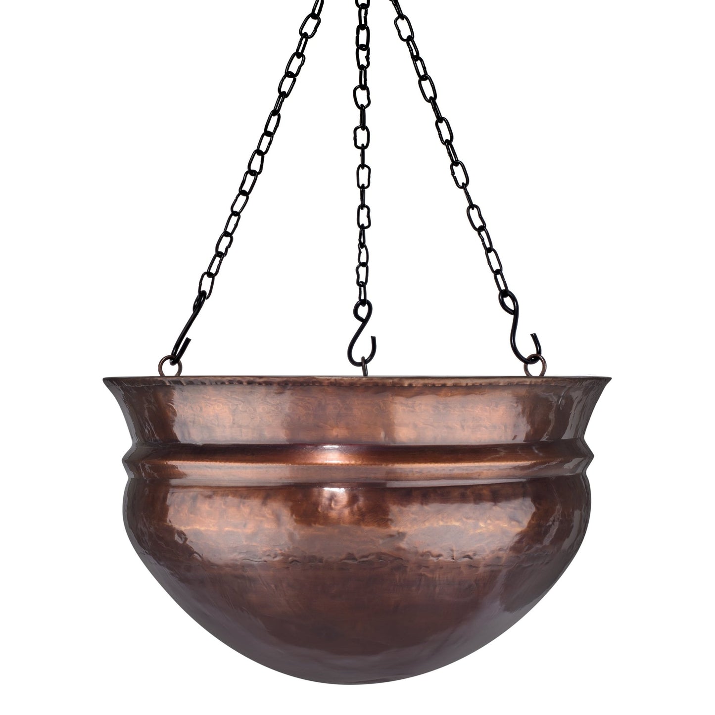 H Potter Large Brass Patio Deck Hanging Planter