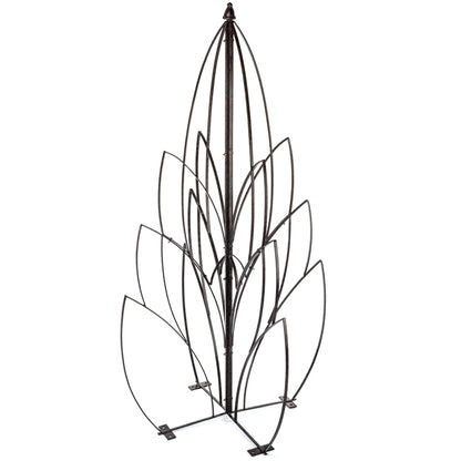 H Potter Lotus Bud garden trellis, metal yard art, freestanding in garden with lotus-bud design for backyard landscape