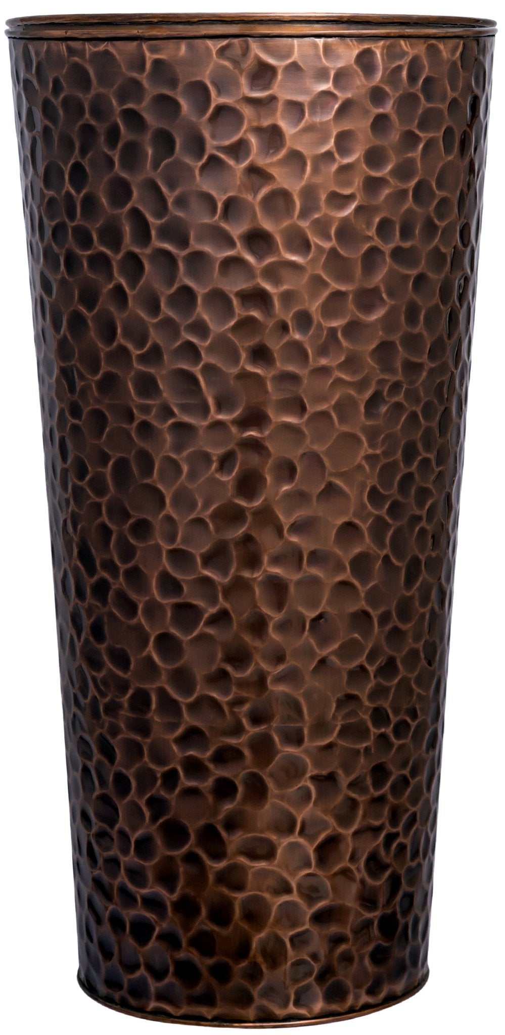 hammered copper plant pots H Potter Planter with Round Top