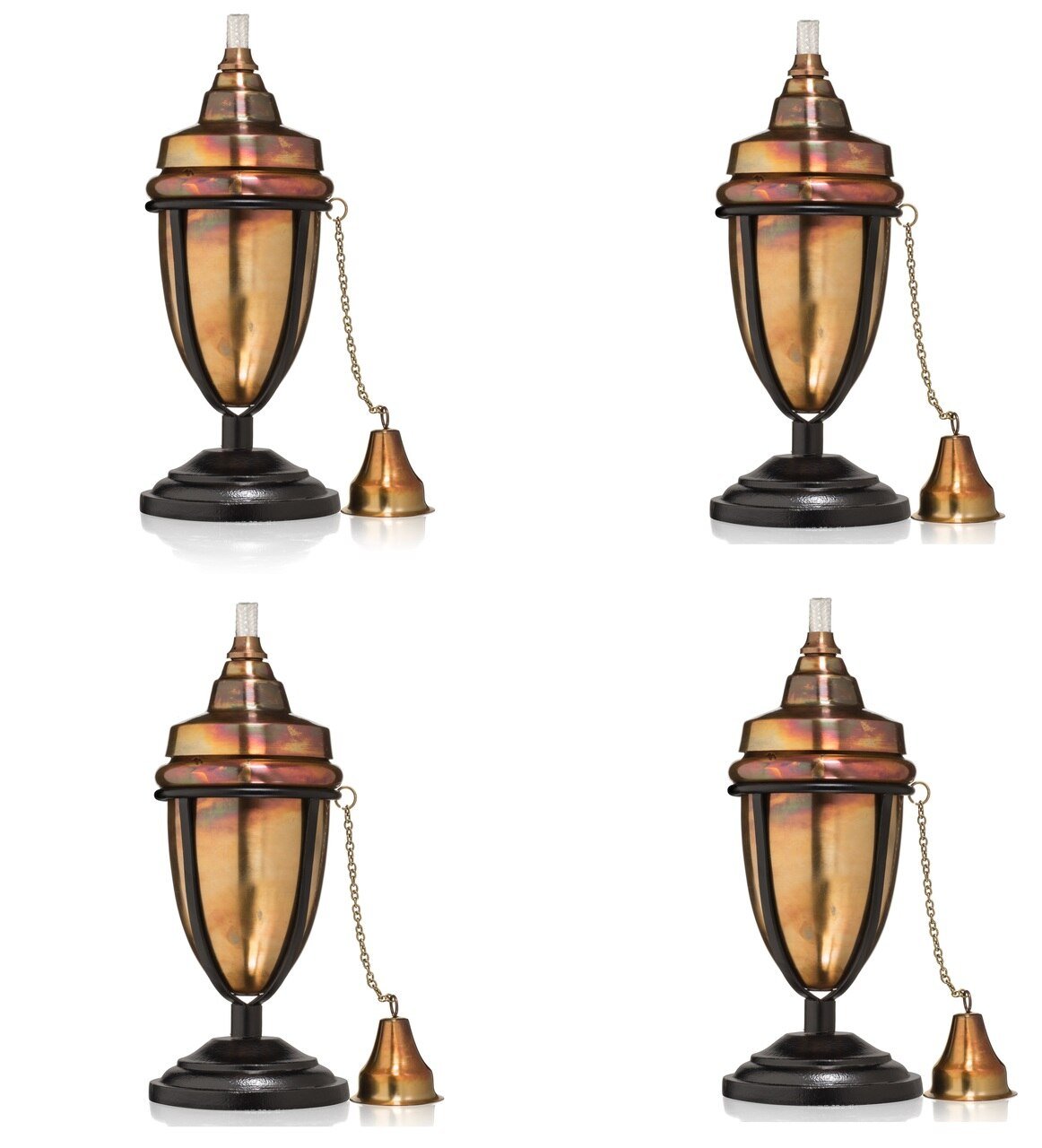 H Potter Rustic Table Top Patio Torch Rustic Copper Finish Set of Four