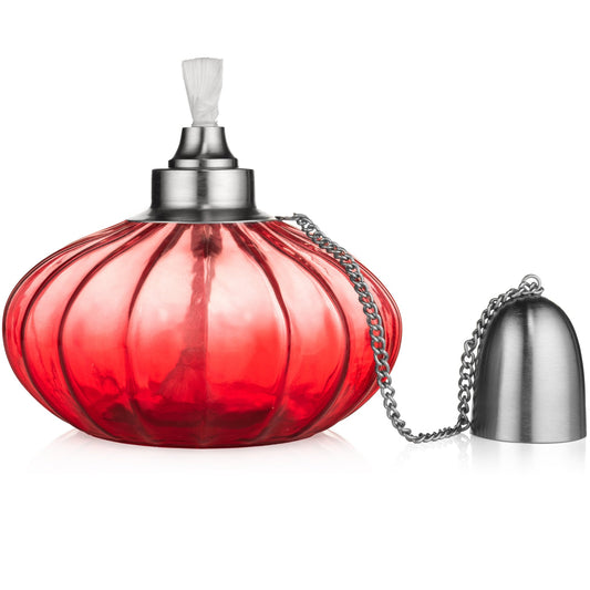 H Potter Tabletop Torches Red Tinted Glass Outdoor Patio and Deck 