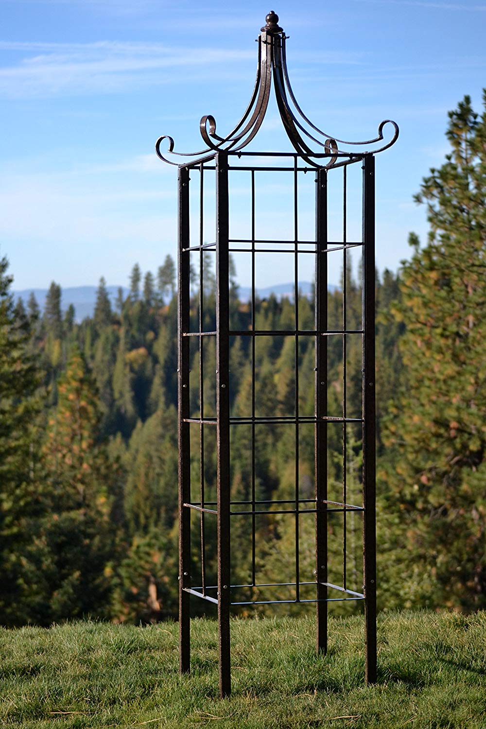 H Potter Garden Obelisk Trellis Metal Wrought Iron Ornamental Large