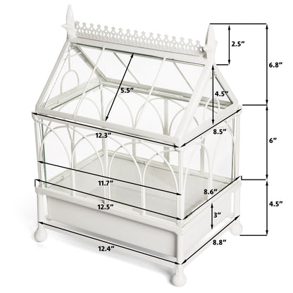 H Potter Terrarium Wardian Case Metal Tabletop orchid case gift for mom mothers day valentine christmas metal and glass