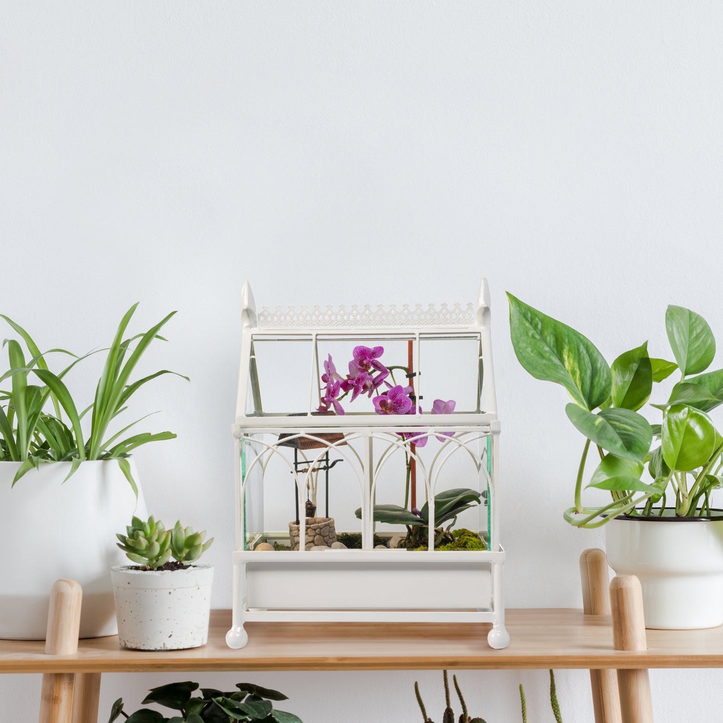 tabletop plant stands indoor H Potter Terrarium Wardian Case Metal Tabletop