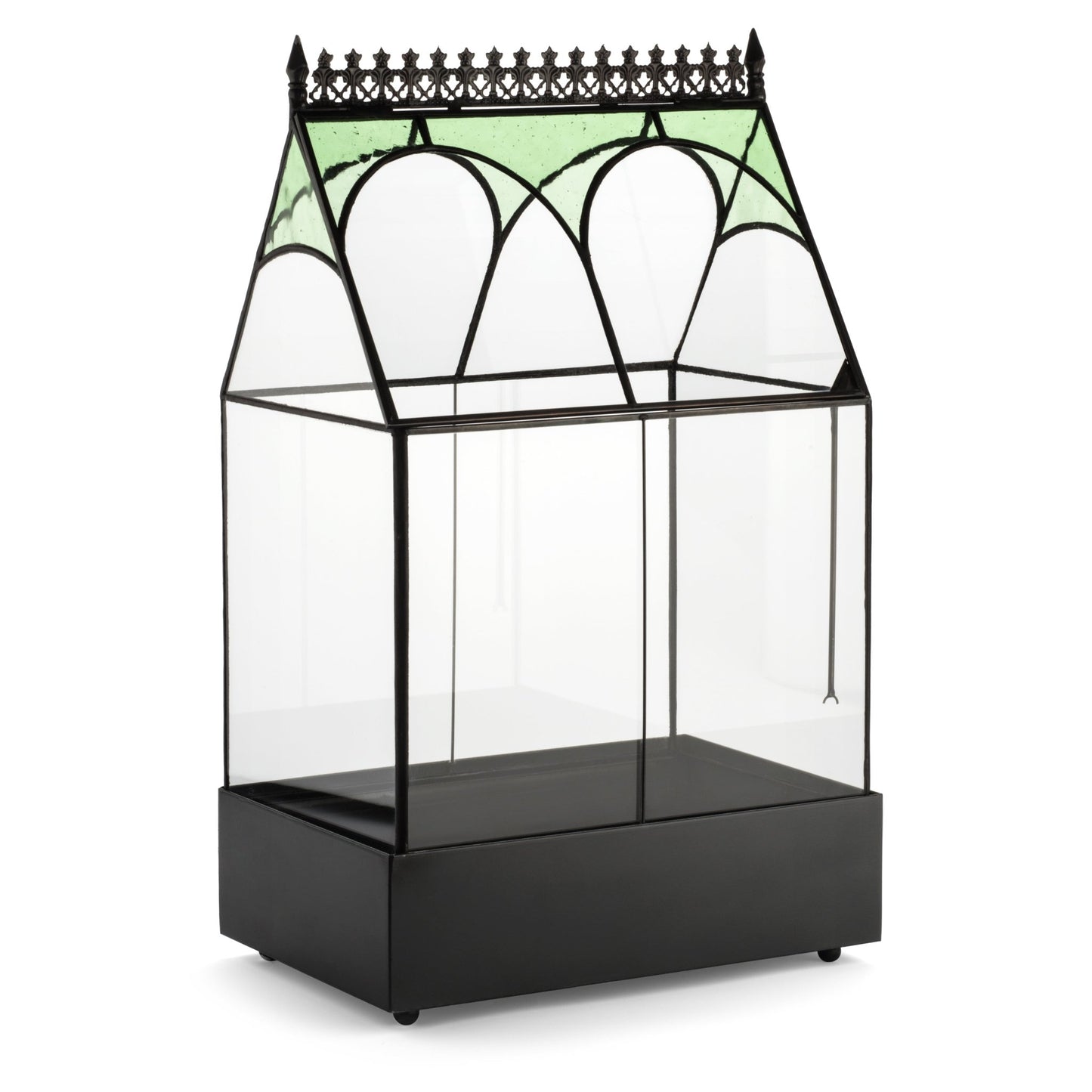 H Potter Wardian Case Terrarium Planter Container Glass Glasshouse Green Accent Glass Indoor Garden Greenhouse Orchids Moss