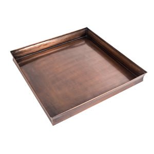 H Potter stainless steel planter with antique copper hand applied finish and clear coat lacquer, metal planting liner insert