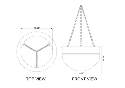 H Potter Large Garden Hanging Planter 
