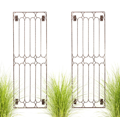 H Potter Carlisle Wall Trellis Set of 2 Garden Trellis with green grass plants