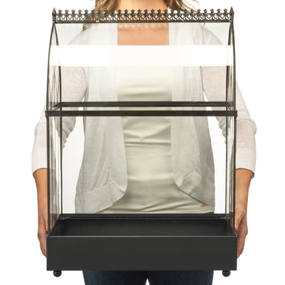 H Potter Large Terrarium with lady holding for scale
