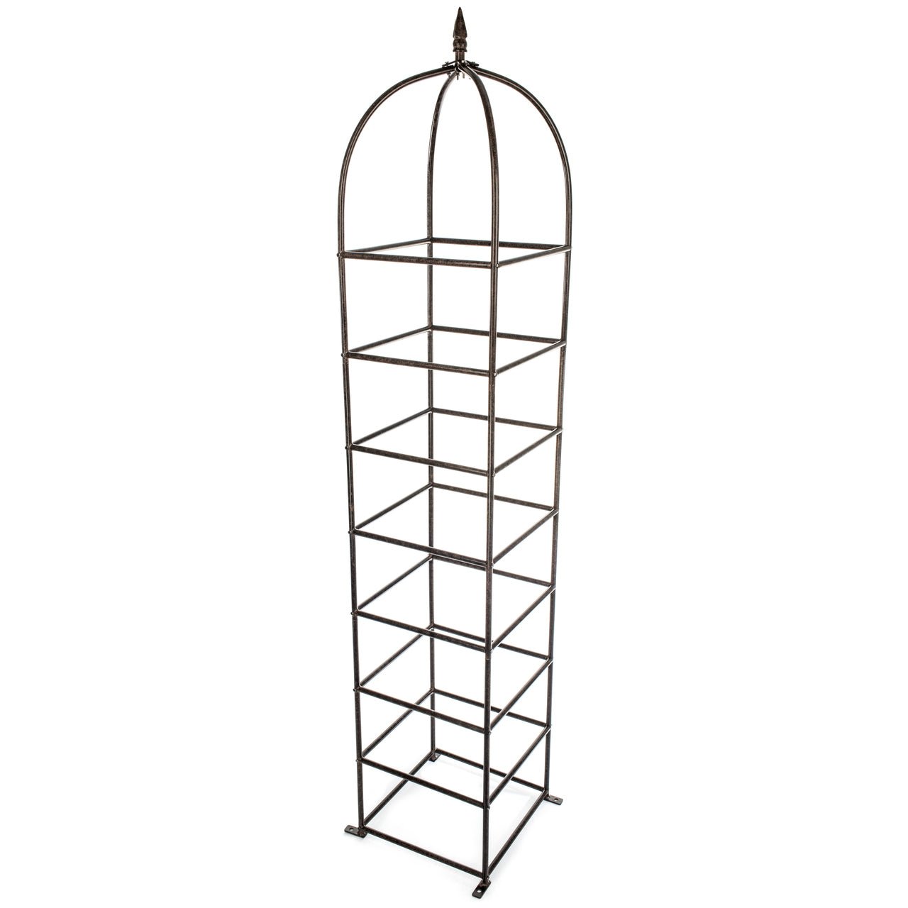 large chic farming charcoal brown metal rose obelisk trellis with pointed top