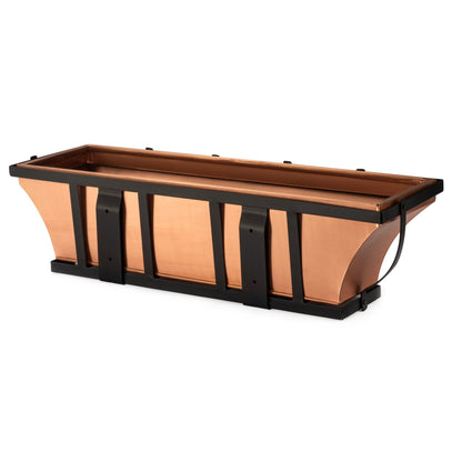 H Potter Copper Window Box Hanging Flower Deck Planter Back View