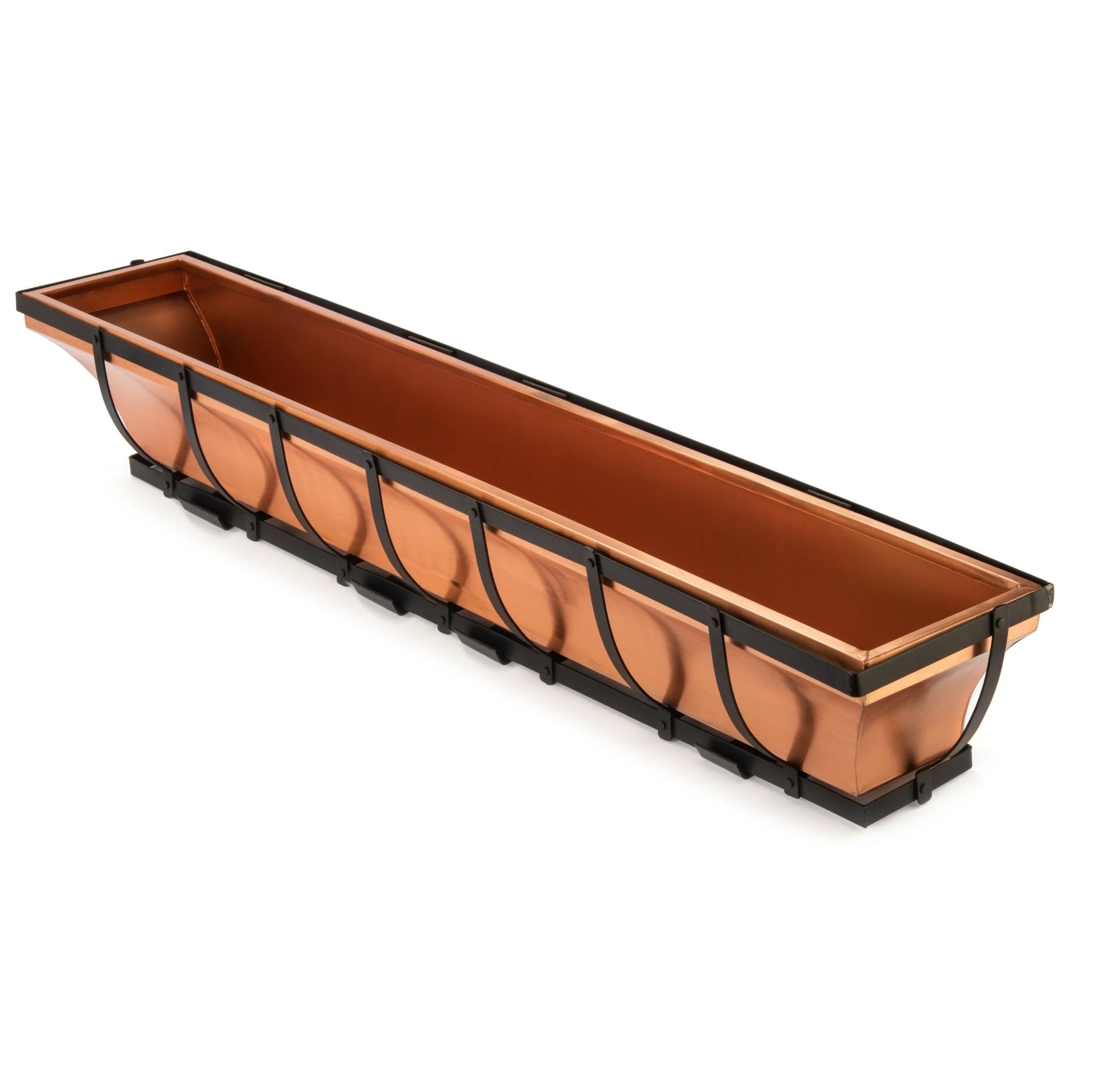 galvanized window box planters H Potter Copper Window Box with Metal Frame 48 inch