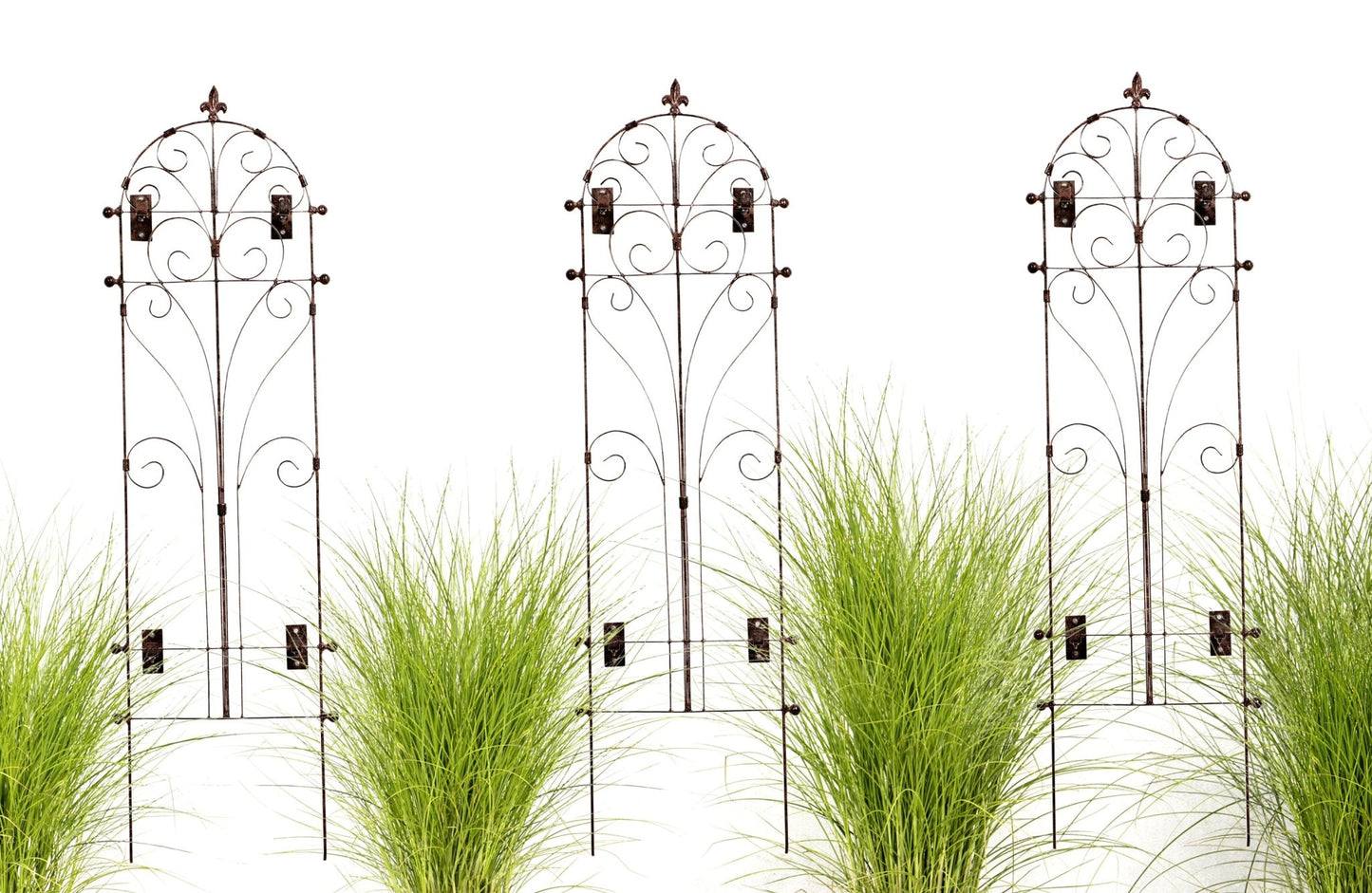 H Potter Set of 3 Italian Iron Trellises with Wall Art Mounting Brackets