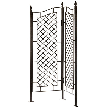 Hinged view of H Potter two-panel trellis showing adjustable angle for privacy screening