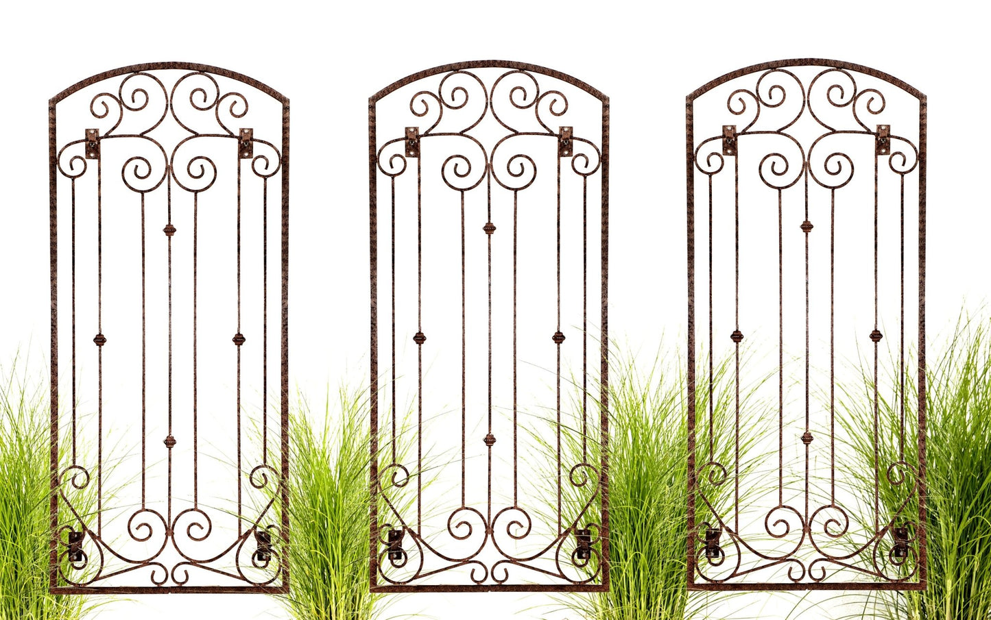 h potter set of 3 lenox estate arden trellises on white with green grass plants