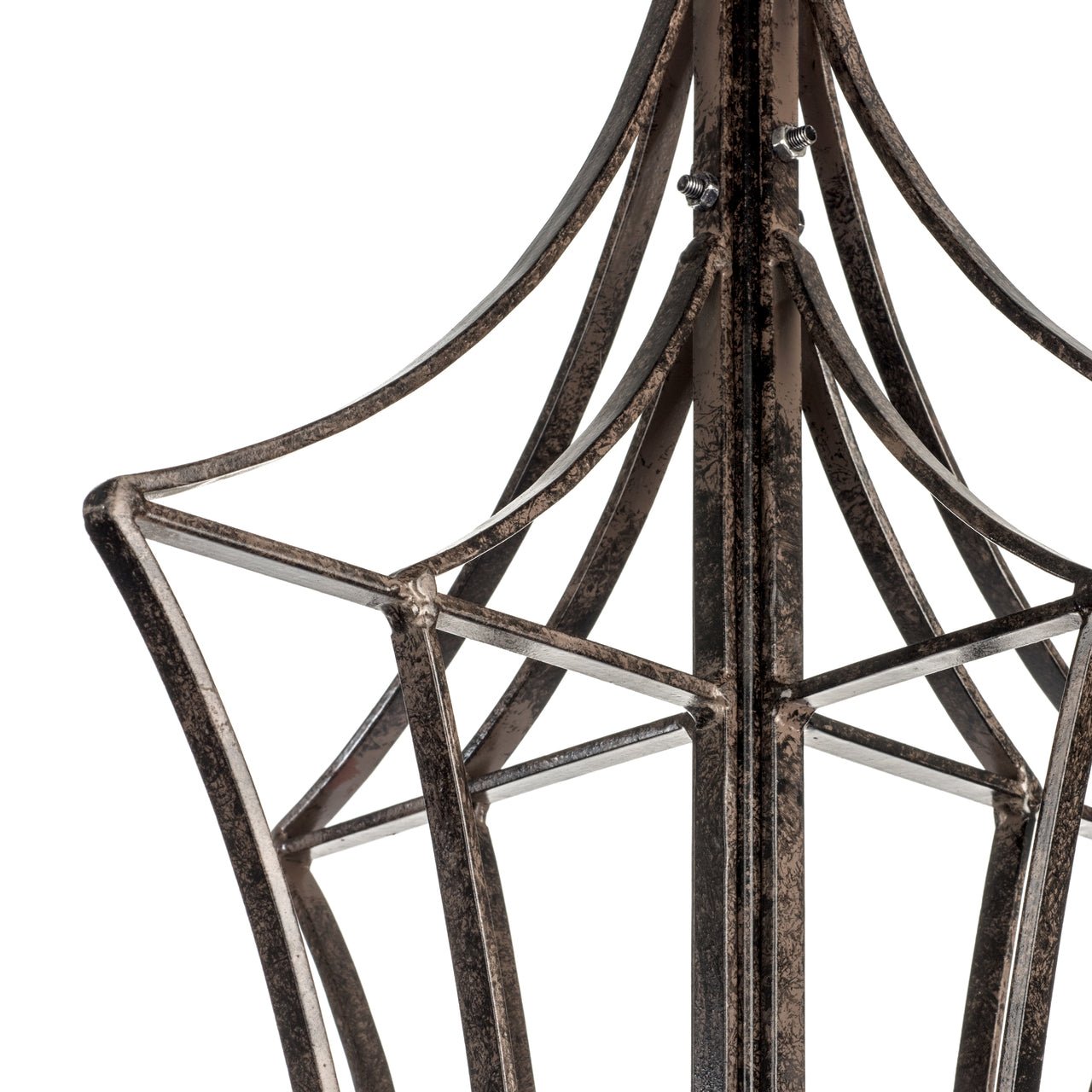 Upper curve detail on H Potter genie-style trellis, textured powder-coated finish
