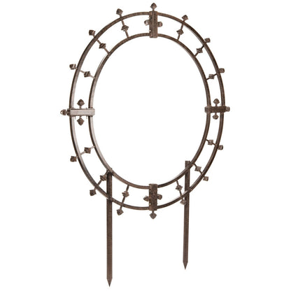 H Potter round garden trellis GAR579 with ground stakes for secure outdoor installation