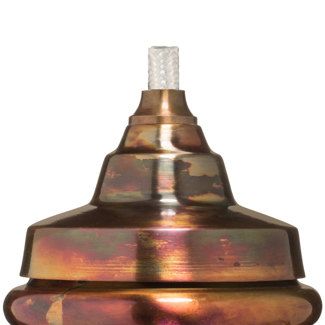 H Potter Rustic Table Top Patio Torch Rustic Copper Finish top close up