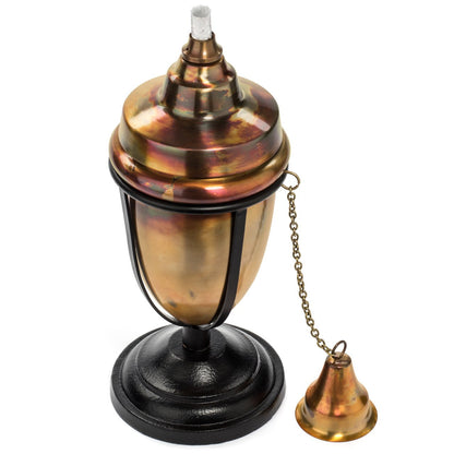 H Potter Rustic Table Top Patio Torch Rustic Copper Finish with snuffer on white