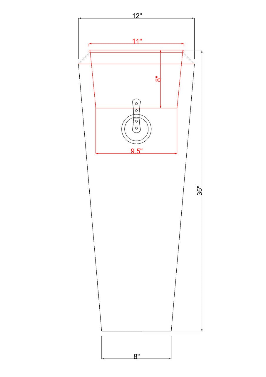 H Potter santa fe large planter dimensional drawing