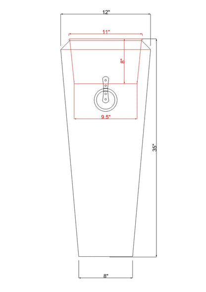 H Potter santa fe large planter dimensional drawing