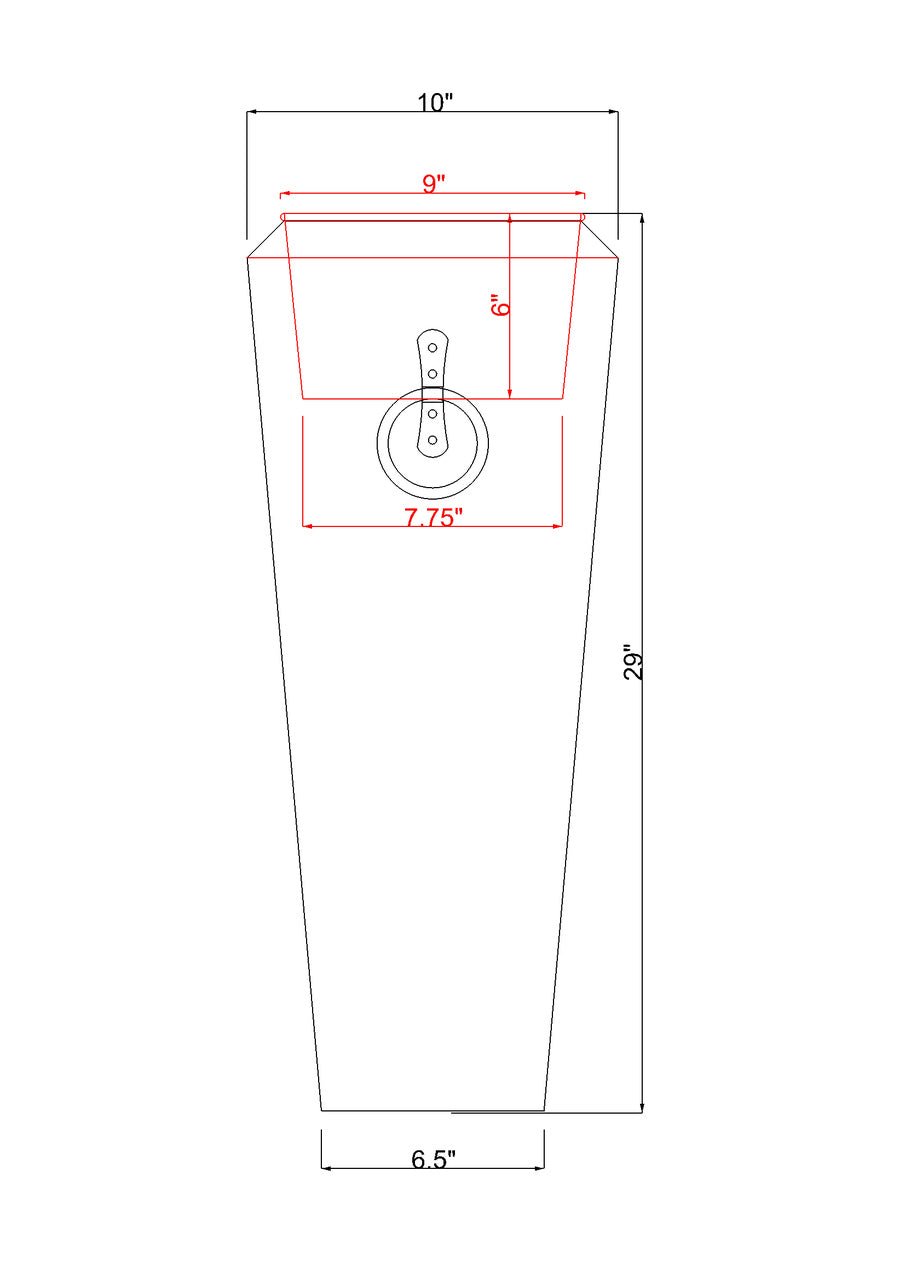 H Potter Planter dimensional drawing