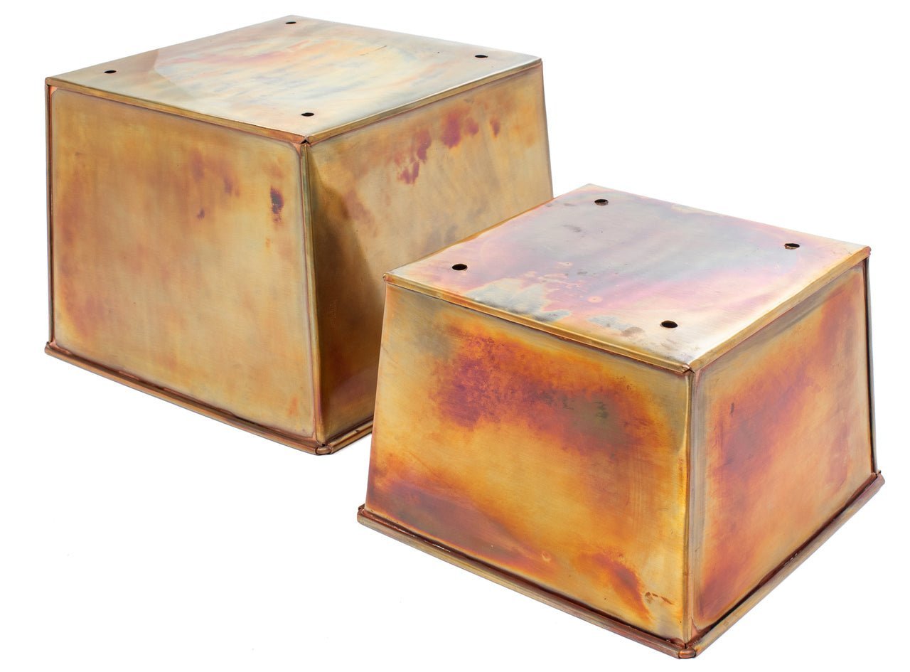 H Potter Santa Fe Tall Outdoor Planters Copper Large and Small planting insert with drain holes