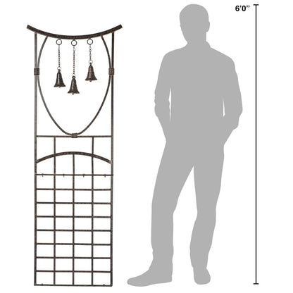 H Potter Steeple Bells garden trellis GAR313 shown with person silhouette for size reference