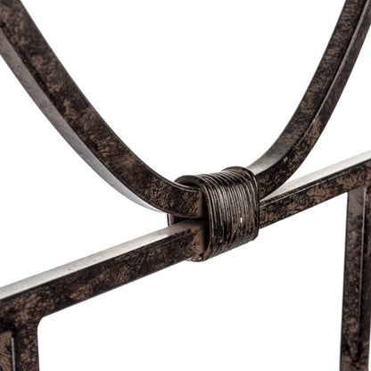 Close-up detail of iron finish and decorative metalwork on H Potter Steeple Bells trellis GAR313