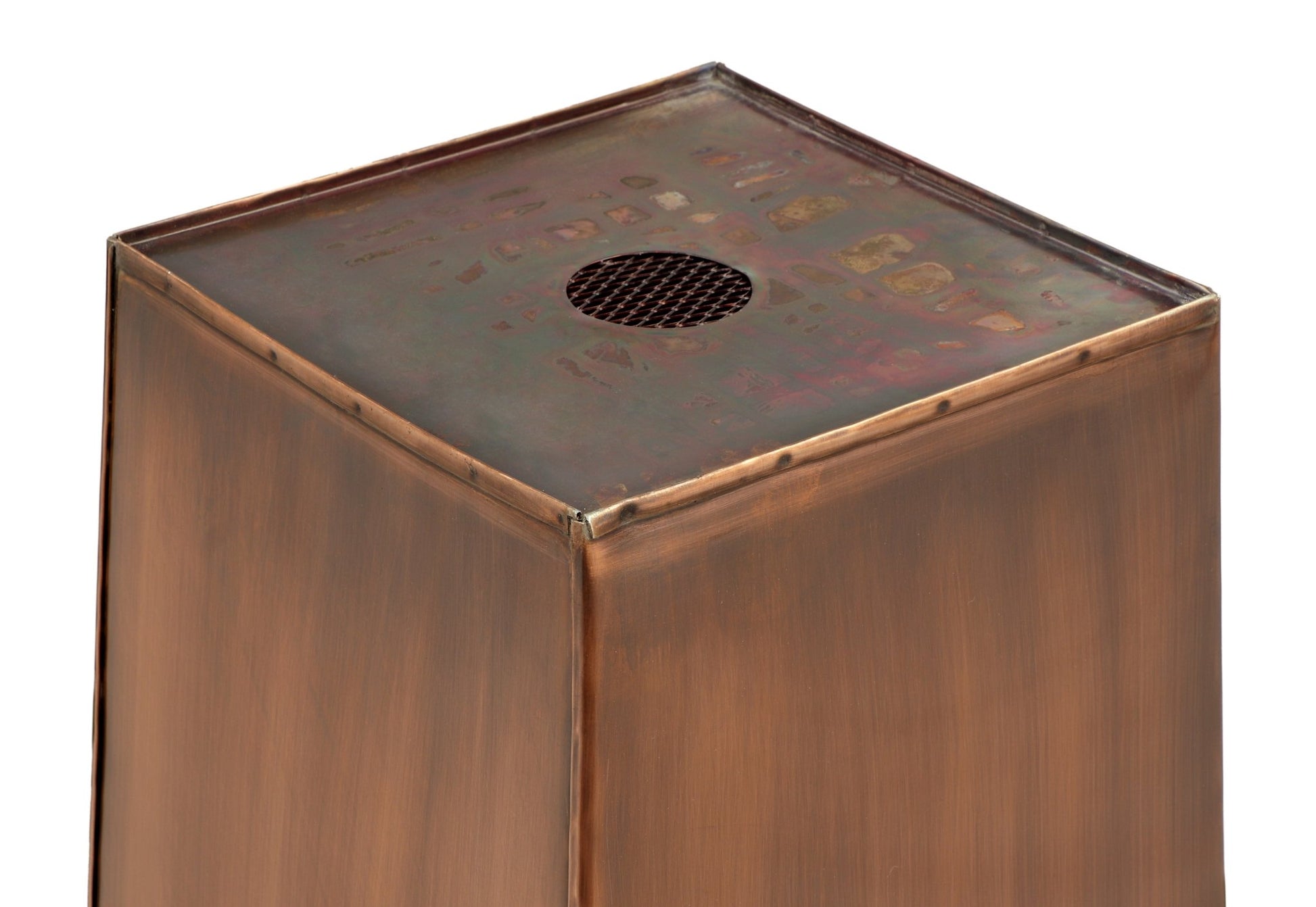 Base detail of H Potter tall planter, sturdy construction for patio or entryway, drainage grate detail