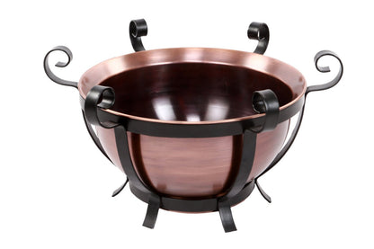 top view h potter copper planter traditional black scroll