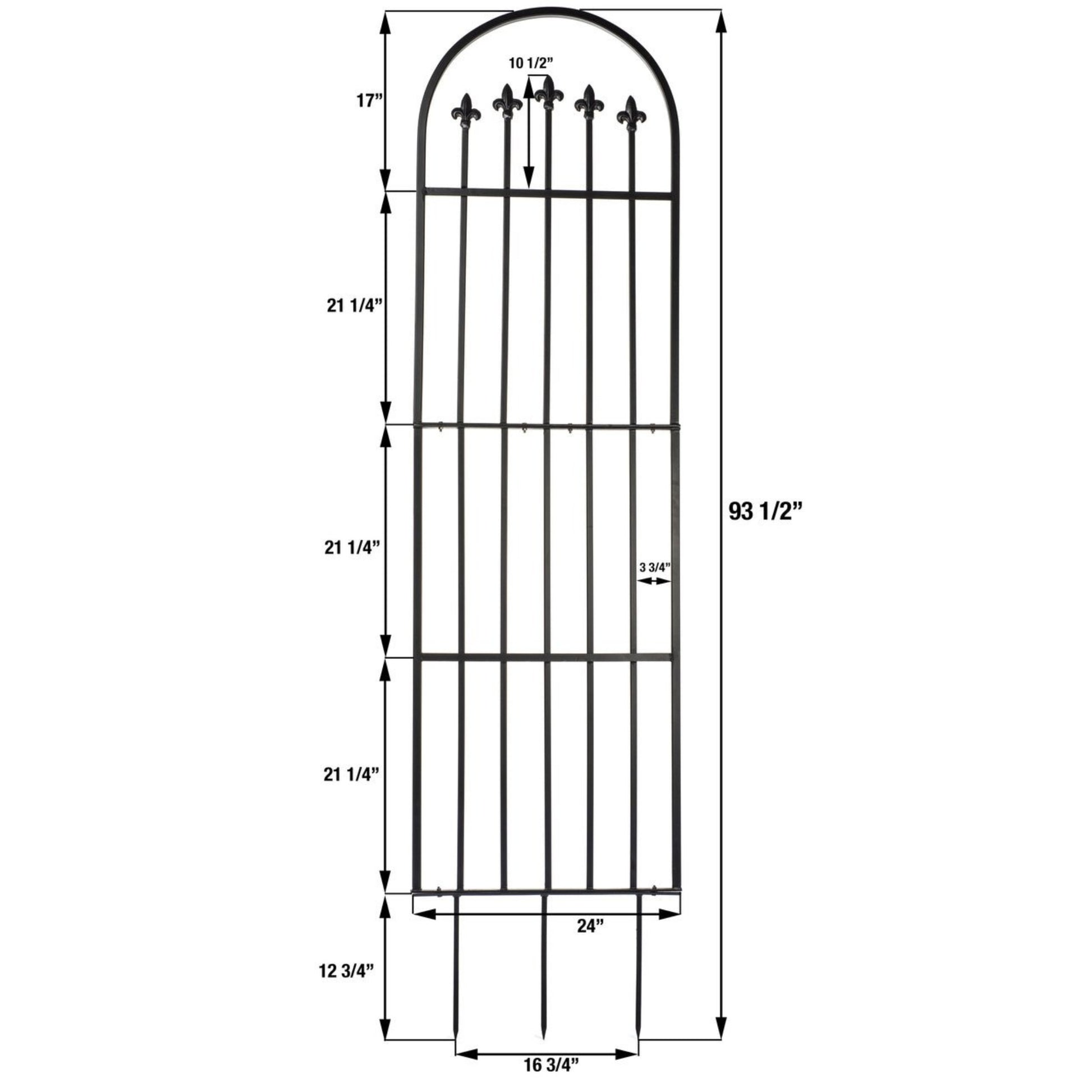 Dimensions diagram for H Potter large verona garden trellis