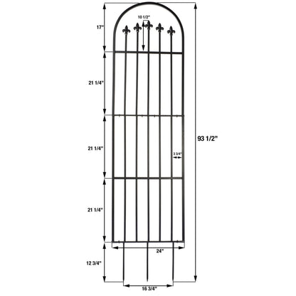 Dimensions diagram for H Potter large verona garden trellis